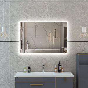 JUDI2 1000x800mm Stačiakampis veidrodis / LED apšvietimas iš priekio ir galo