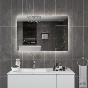 KAREN 1000x700mm Stačiakampis veidrodis / LED apšvietimas iš galo / Foninis apšvietimas