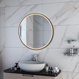 NEO BASIC 800mm Apvalus veidrodis / LED apšvietimas iš priekio / Aliuminio rėmas padengtas milteliniu būdu