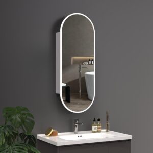 EVA 450x1150mm Ovalus veidrodis - spintelė / LED apšvietimas iš priekio