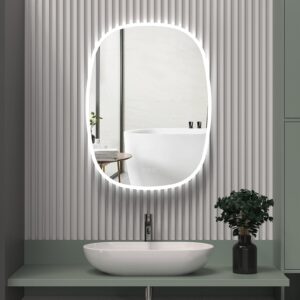 KARL 600x800mm Ovalus veidrodis / LED apšvietimas iš priekio ir galo