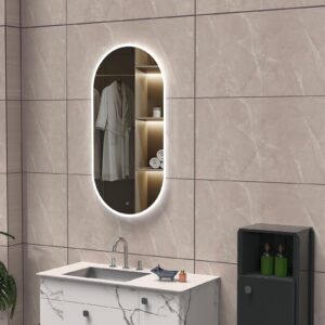 LYRA 600x1200mm Ovalus veidrodis / LED apšvietimas iš priekio ir galo