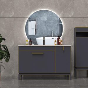 ROMEO 1000mm Pusapvalis veidrodis / LED apšvietimas iš galo / Foninis apšvietimas