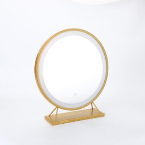 AMBER 400mm Apvalus makiažo veidrodis / Kosmetinis veidrodis / LED apšvietimas iš priekio