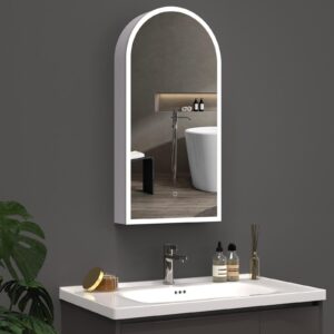 LORA 450x900 Arkos formos veidrodis - spintėlė / LED apšvietimas iš priekio