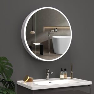 ARI 800 Apvalus veidrodis - spintėlė / LED apšvietimas iš priekio